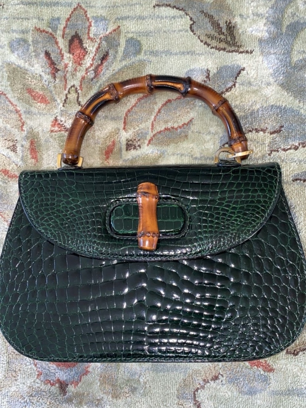 Rare Gucci Bamboo Crocodile Leather Purse